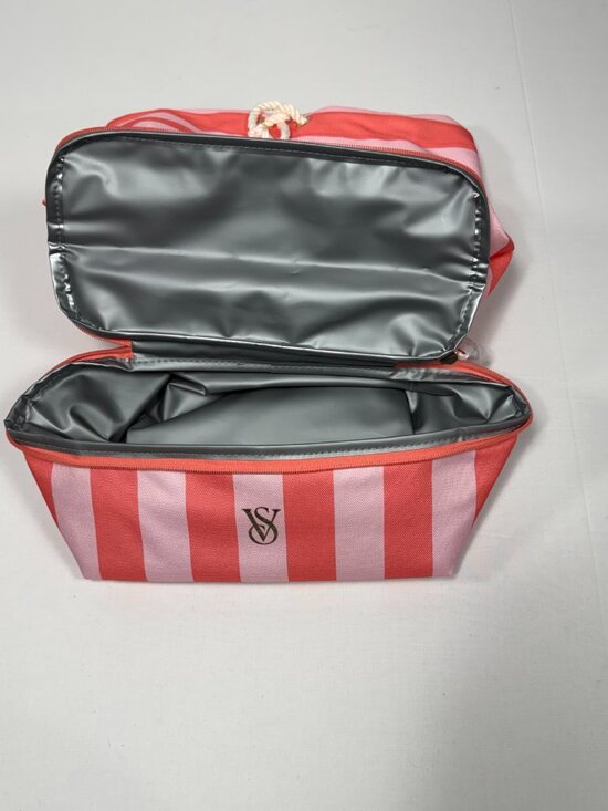 NWT Victoria\'s Secret Coral Pink Stripe Insulated 2-in-1 Cooler Beach Backpack T main image 9
